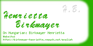henrietta birkmayer business card